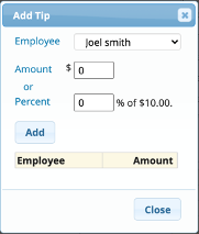 Add tip percentage