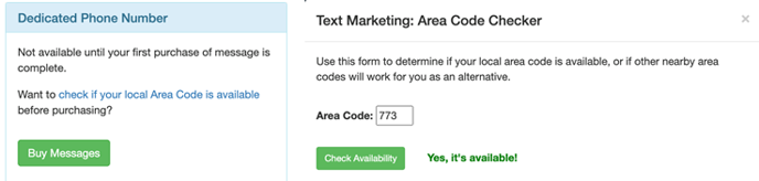 Area code lookup