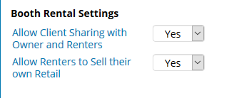 Booth Rental Owner Settings