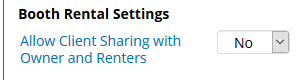 Booth Rental Settings