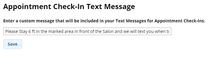 Client Text Check-In Message