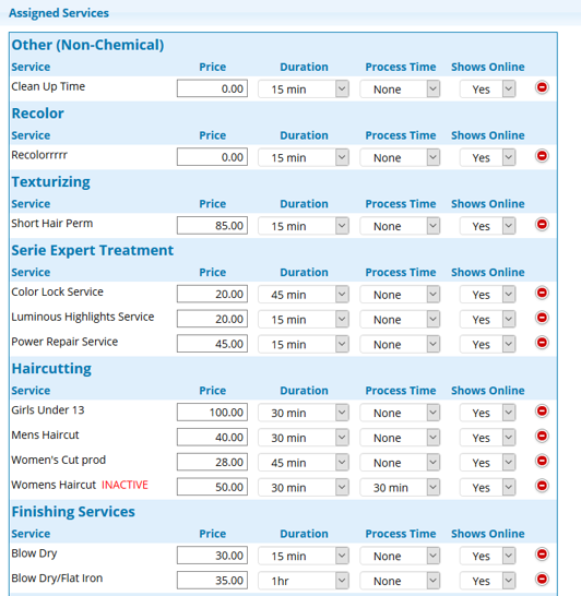 Control assigned service