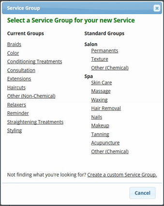 Create Custom Service Group