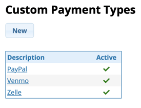Custom Payment Types