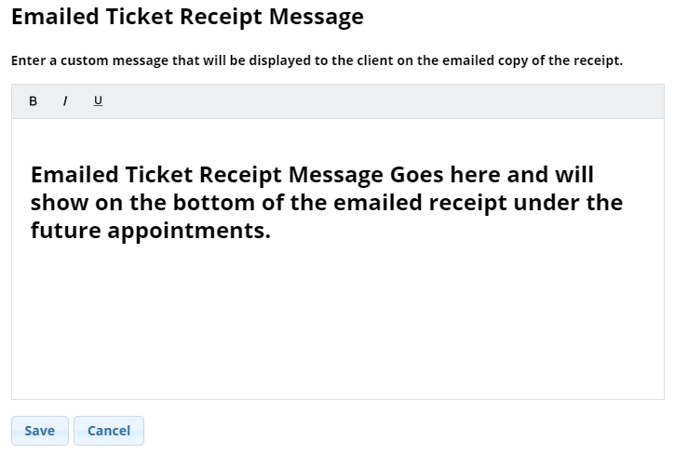 Emailed Ticket Receipt Message
