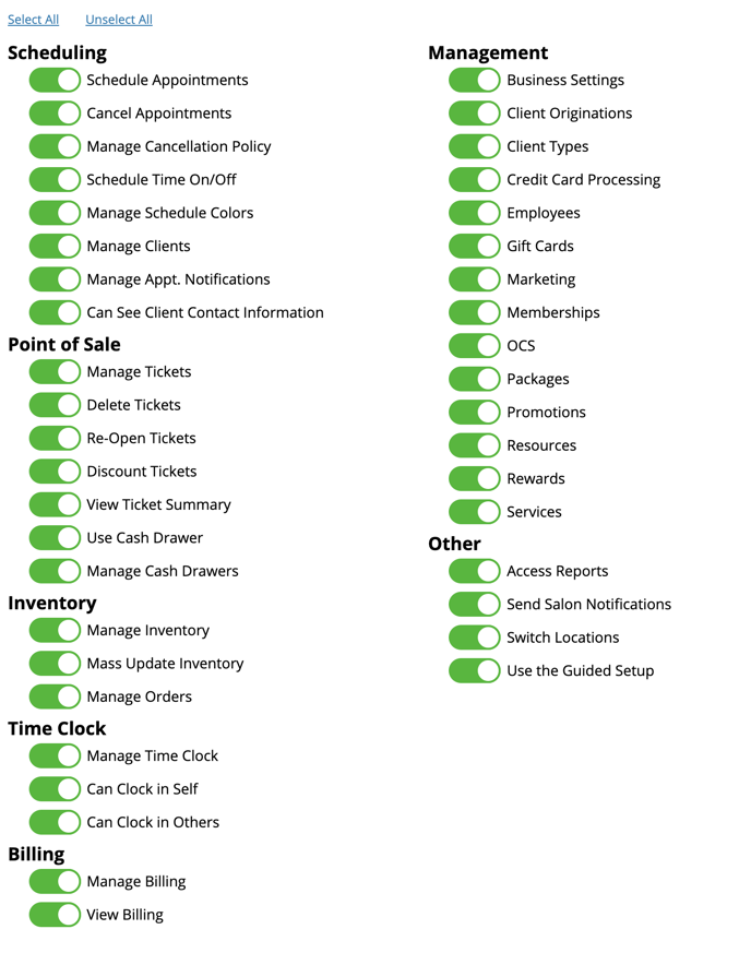 Employee Permissions