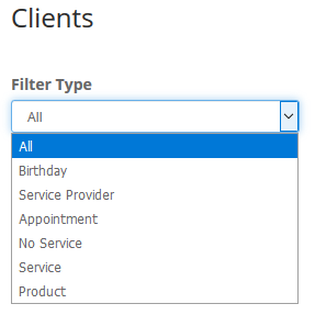 Filter Client Type