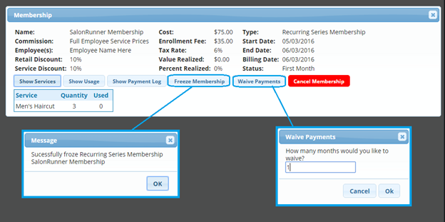 Freeze and Waive Memberships