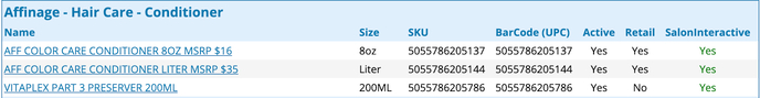 Products UI Now Includes SalonInteractive Column