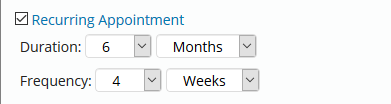 Recurring Appointment frequency