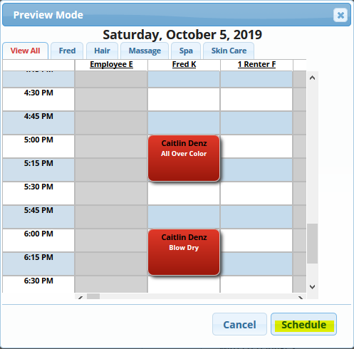 Schedule preview