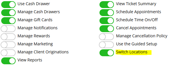 Switch Locations permissions