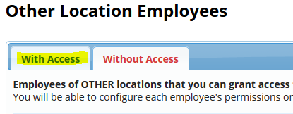 With Access tab