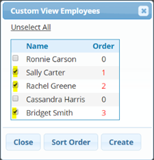 custom view employees