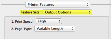 output options