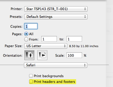 printer settings