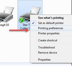 printing preferences