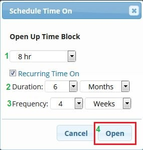 schedule time on block