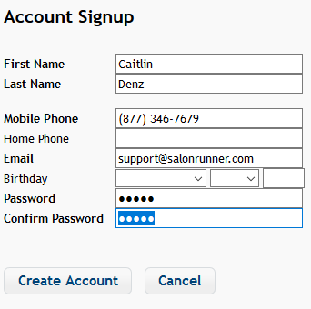 Require signup information